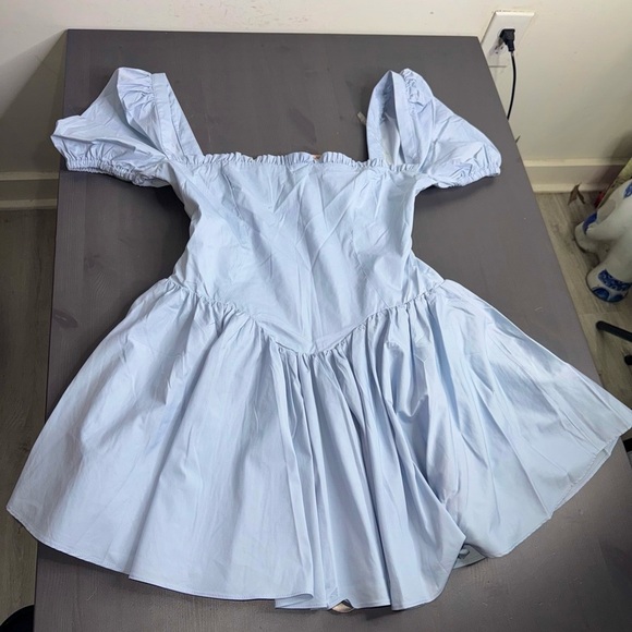 House of CB 'Maribel' Soft Blue Broderie Corset Mini Dress NWOT - Picture 5 of 12